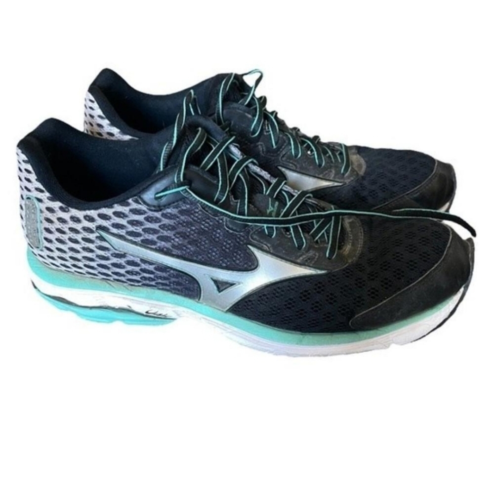 Mizuno Wave Rider 18 blue green running training hiking gym lace up shoes sz 7